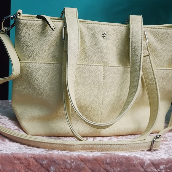 Elegant Jenna Kator Collection Light Yellow Crossbody Bag - Picture 1 of 10